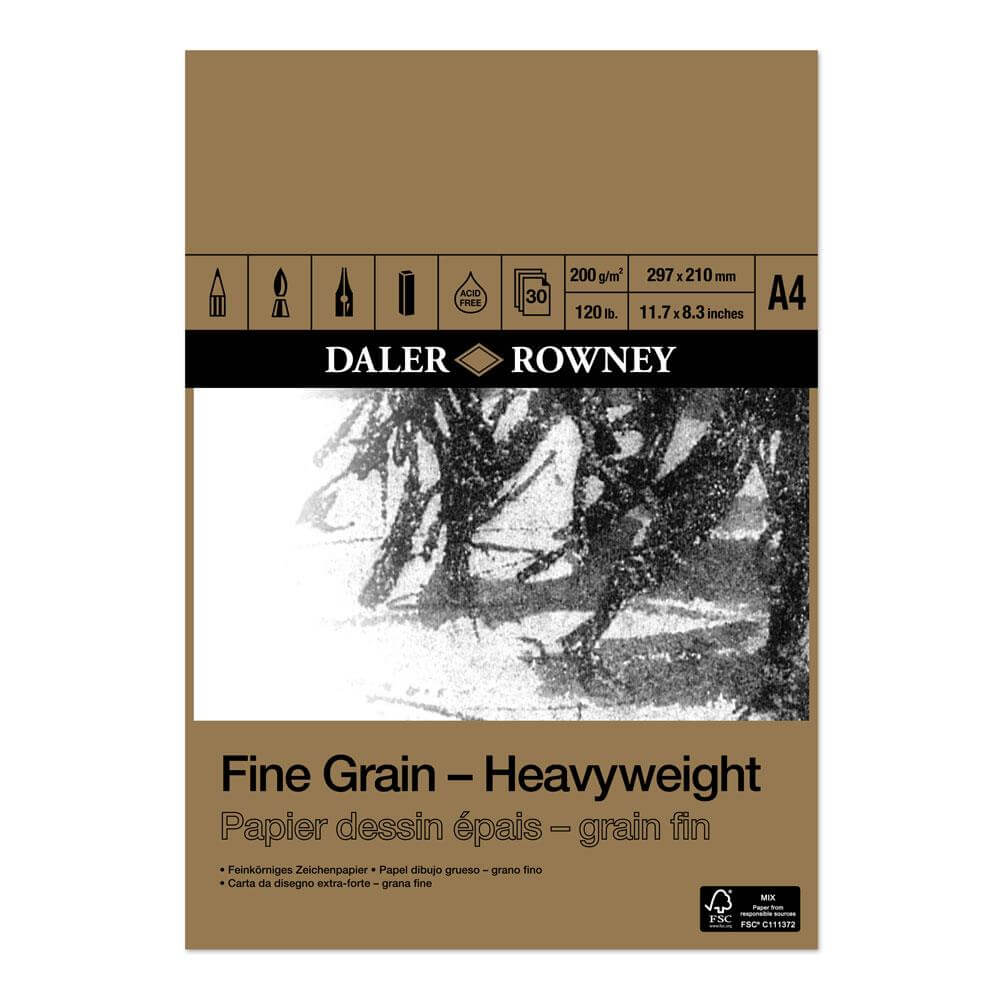 Daler Rowney Fine Grain Heavyweight Pad A3, A4, A5